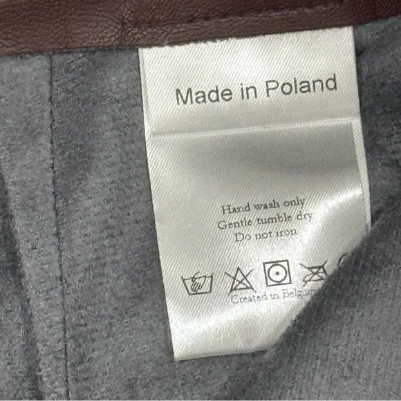 NWT $398 OSCAR The Collection Faux Leather Cargo Pants UK 12 US 8 Chestnut Brown - Picture 9 of 9